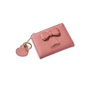 ETZRYSYB Borse per le Donne Piccolo Portafoglio Fresco Femminile Breve Paragrafo Ciondolo Fiocco Colore Solido Semplice e Carino Portamonete Femminile Multi-Card Portafoglio, rosa, Taglia unica