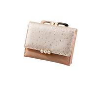 ETZRYSYB Borse per le Donne Portafogli & Titolari Breve Portafoglio Donna Nuovo Modo Tri-Fold Coin Purse Pearl Borsa Tinta Unita Porta Carte di Credito Borse, Beige, Taglia unica