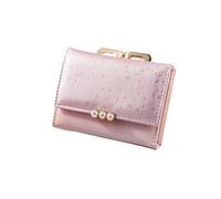 ETZRYSYB Borse per le Donne Portafogli & Titolari Breve Portafoglio Donna Nuovo Modo Tri-Fold Coin Purse Pearl Borsa Tinta Unita Porta Carte di Credito Borse, rosa, Taglia unica