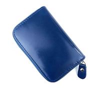ETZRYSYB Borse per le Donne Portafoglio Del Cuoio Genuino della Borsa per gli Uomini Della Chiusura Lampo Titolare Della Carta Della Moneta Primo Strato Pelle, Blu, Taglia unica