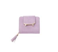 ETZRYSYB Borse per le donne PU moda portafogli per le donne carino portafoglio corto semplice e fresco signore portamonete cerniera fibbia sacchetto di carta, Viola, Taglia unica
