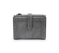 ETZRYSYB Borse per le Donne Vintage Breve Portafoglio con Tasca Moneta Due Pieghevole Multifunzionale Hasp Semplice Portafoglio Marca Signore Borsa Filo Piccola Borsa, grigio, Taglia unica