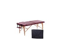 ETZRYSYB Lettino pieghevole per massaggi portatile, a 2 sezioni, leggero, per salone di bellezza, tatuaggi, terapia con telaio in legno, larghezza 70 cm, colore nero (rosa)
