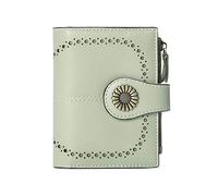 ETZRYSYB Portafogli da donna in vera pelle per le donne che bloccano piccoli semplici brevi bifold mini portamonete per ragazze adolescenti, Verde chiaro, Taglia unica