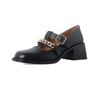 ETZRYSYB Scarpe da donna con tacco spesso, fibbia a catena, scarpe da donna, primaverili, marroni, grandi dimensioni, Colore unico, 37 1/3 EU
