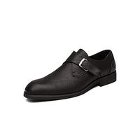 ETZRYSYB Scarpe da uomo in pelle da uomo Brogue Oxford scarpe formali da uomo in pelle da gentiluomo retrò per feste nuziali con cinturino con fibbia, nero, 45 EU