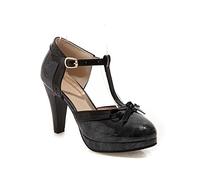 ETZRYSYB Tacchi da donna con plateau, scarpe da donna con tacco basso, scarpe da donna con tacco basso, scarpe singole, nero, 42 2/3 EU