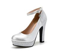 ETZRYSYB Tacchi da donna con tacco alto pompe per donne scarpe sexy da sposa piattaforma slip on pompa tacchi spessi punta rotonda scarpe primavera partito, Pompe Nastro 11cm, 43 1/3 EU