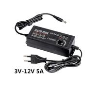 (EU, 3V-12V 5A) Adjustable Ac To Dc Power Supply 3v 5v 6v 9v 12v 15v 18v 24v 1a 2a 5a Power Supply Adapter Universal 220v To 12 V Volt Adapter-hy