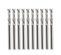 EU_HOZLY 3,175 x 15 mm fresa a doppio taglio ascendente e discendente a due taglienti elicoidali in metallo duro per router CNC, lavorazione legno a compressione, confezione da 10 pezzi