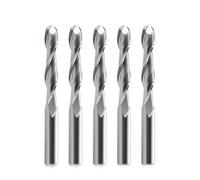 EU_HOZLY 5 pezzi fresa a testa sferica CNC fresa doppio flauto fresa elicoidale 6 mm gambo 2,36 pollici lunghezza OVL