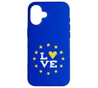 EU love europa Bruxelles parlamento democrazia stelle gialle Custodia per iPhone 16