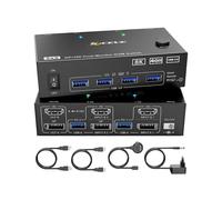 (EU Plug, Not Specified) KC-KVM8202DH 8K 60Hz HDMI and DP and USB3.0 Dual Monitor KVM Switch