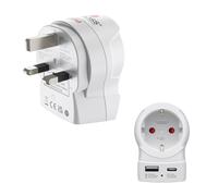 Multipresa Hama Adattatore EU a UK 2 porte USB-A USB-C 20W bianco