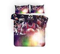EU-VV Set Copripiumino Set Biancheria da Letto Fashion Basket Michael Jordan per Copripiumino E Federa Design Personalizzato per Bambini Adolescenti (200x200cm(Double),Spara Un Cestino)