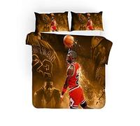 EU-VV Set Copripiumino Set Biancheria da Letto Fashion Basket Michael Jordan per Copripiumino E Federa Design Personalizzato per Bambini Adolescenti (200x200cm(Double),inzuppare)