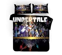 EU-VV Set Letto Undertale Game, Copripiumino Bohemia 1/2 Persona con Federa con Cerniera Frisk Toriel Set Biancheria da Letto (Doppia (200x200cm),Undertale 09)