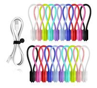 Euablfo 20 Pezzi Fascette Magnetiche in Silicone Clip,Silicone Fermacavo Magnetiche Regolabili,Cavo Magnetico Avvolgitori, per Ufficio Casa Scuola Auto,Cavo USB,Magneti da Frigorifero