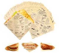 Euablfo 200 Pezzi Carta Alimentare, Sacchetti per Hamburger, Sacchetti Carta Oleata per Alimenti, Sacchetti per Panini, per Snack Panini Hamburger Patatine Fritte 15 x 15 cm