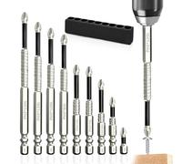 Euablfo 9 Pezzi Magnetic Screwdriver Drill Bit Set, K5 Trapano ad Alta Magnetica, Punte Avvitatore Calamitate per Avvitatore Professionali 25-150 mm