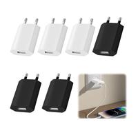 EuAcesry 6 Pezzi 5V 1A Presa Spinotto Adattatore, Caricatore USB Universale, Alimentazione Presa di Ricarica Caricatore da Muro Caricabatterie USB Presa USB