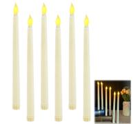 EuAcesry Candela LED Fiamma Analogica Tremolante, 6 PCS Candele per Albero di Natale, Lumini Candeline LED Piccole Batteria, per Matrimoni, Feste, Natale, Pasqua, Come Luce d'atmosfera