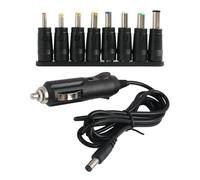 EuAcesry Caricabatteria da auto DC 12V, 1.5 M Cavo di Alimentazione Universale 5,5x2,1mm, Accendisigari con per Lettore GPS, DVD, Altoparlanti, Etichettatrice, Router Cable con 8 Connettori