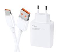 EuAcesry Caricatore Xiaomi 33W Ricarica Veloce 6A con Cavo USB C 2M, Caricabatteria Turbo USB Type-C per Xiaomi 11 Lite/Mi 11i/10T Lite, Redmi Note 11 5G, Caricabatterie Recharge Adattatore