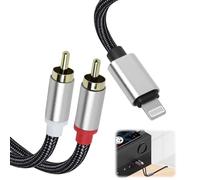 EuAcesry Cavo RCA Audio per i-Product, Cavo Lightn a 2 RCA, Adattatore Aux in Left Right Ingresso Jack Uscita per Stereo, CD Players, PC, Autoradio, Home Theater, TV (1 m)