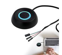 EuAcesry Pulsante Accensione PC, 1.8 M Interruttore di Alimentazione Esterno PC, Avvio Remoto Esterno, Interruttore di Alimentazione, Tasto Accensione pc, Prolunga con Luce (Nero)