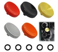 EuAcesry Set di 5 Pulsanti di Rilascio Otturatore Concavi in Rame Puro - Compatibili con Fotocamere Fu-Ji-Film, Ca-Non, Ni-kon, O-lympus (Colori: Rosso, Nero, Argento, Arancione,Ottone)