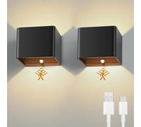 Euakee 2 pezzi 4000 mAh Lampada da Parete con Sensore di Movimento, Applique LED da Parete Interno, 4000K Bianco Caldo Lampada da Parete Ricaricabile per Camera da Letto, Corridoio, Scale