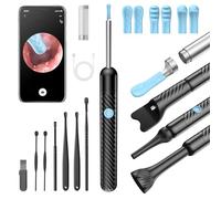 Euakee 4 in 1 Otoscopio Pulizia Orecchie, 1080P 3,5mm IP67 Impermeabile Endoscopio, Pulisci Orecchie con 6 Luci LED per Adulti e Bambini, Telecamera Orecchio per iPhone, iPad e Android