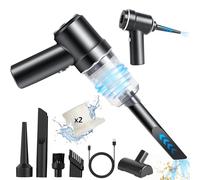 Euakee Aspirabriciole Senza Fili, 2 in 1 Aspirapolvere Auto Portatile 10000Pa Mini Aspirapolvere Potente Senza Fili Aspiratore e Soffiatore Ricaricabile con 2 Filtro Lavabile per Auto, Casa, Ufficio