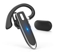 Euakee Auricolare Bluetooth Singolo, Auricolari Bluetooth con Microfono V5,4 con Custodia di Ricarica da 500 mAh, Cuffie Vivavoce con Doppio Microfono CVC 8,0 per Computer Cellulari Camionista Casa(C)