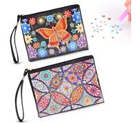 Euakee Diamond Painting bambini 2 pezzi fai da te piccola borsa cosmetica kit fai da te per bambine 6 7 8 9 10 anni, regalo di compleanno per bambini e adulti, regalo per ragazze 6 - 12 anni