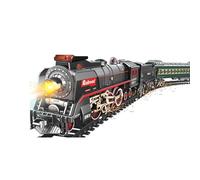 Euakee Giocattolo elettrico treno, ferrovia bambini con vapore, locomotiva a vapore retrò con rotaie, vapore, luce e rumore, per 3-8 anni ragazzi ragazze treno a vapore set