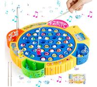 Euakee Gioco Pesca Bambini, Montessori Giochi 3 4 5 6 Anni con 45 Pesciolini e 4 Canna da Pesca Musicale Gioco Pesca Elettrico Pesci Giocattolo Educativo Interattivi per Ragazzo Ragazza 2 3 4 5 6 Anni