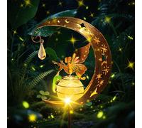 Euakee La Lampada Solare per Esterni, Luci Solari da Giardino con Sfera di Vetro a Led Luce, Impermeabili IP65, Luna Lampada Solare per Esterni per Tavolo Prato Patio Balcone Natale