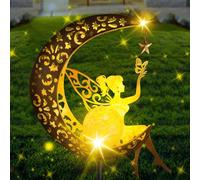 Euakee La Lampada Solare per Esterni, Luna Lampada Solare, Fata Luci Decorazione per Balcone, Impermeabili, Luci Solari da Giardino per Vialetto, Prato, Patio o Cortile