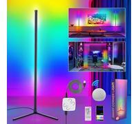 Euakee Lampada da Terra LED, WiFi RGBIC Lampade da Terra con Alexa/Google Home, Sincronizzazione Musicale, 16 Milioni di Colori, DIY Modalità, Piantana Lampada da Terra per Salotto, Sale Giochi