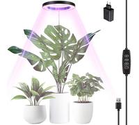 Euakee Lampada per Piante, 70 LEDs Lampade Coltivazione a Spettro Completo, 30-155 cm Regolabile in Altezza, con Timer 3/9/12H, 10 Luminosità, 3 Modalità, per Piante da Interno (Nero)