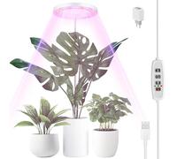 Euakee Lampada per Piante, 70 LEDs Lampade Coltivazione a Spettro Completo, 30-155 cm Regolabile in Altezza, con Timer 3/9/12H, 10 Luminosità, 3 Modalità, per Piante da Interno (Bianco)