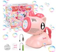 Euakee Macchina Delle Bolle, Unicorno Macchina Bolle di Sapone, Giocattolo Bolles Arcobaleno con Luce, Liquido a Bolles 100ML, a Prova di Perdite, per Esterni, Compleanni, Feste, Matrimoni (Rosa)