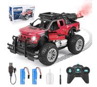 Euakee Macchina Telecomandata per Bambini, 2.4 GHz Macchina Radiocomandata con Luce LED e Sprays, 1:18 Auto Radiocomandata Giocattoli RC Cars Compleanno Regalo per Bambini 6-12 Anni