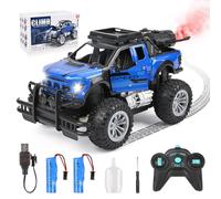 Euakee Macchina Telecomandata per Bambini, 2.4 GHz Macchina Radiocomandata con Luce LED e Sprays, 1:18 Auto Radiocomandata RC Cars Giocattoli Compleanno Regalo per Bambini 6-12 Anni