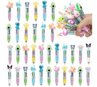 Euakee Multicolore Penna, 34 Pezzi Animale Colorate Penne, 4 Colori Retrattile Penne Carine, Adorabili Animali Kawaii Gadget Ideali per Bambini Compleanni, Feste, Regali e Gadget (Multicolore)