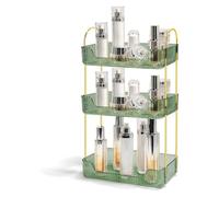 Euakee Organizzatore di Trucco, Organizzatore di Cosmetici ad Grande Capacità, Organizer Profumi, Organizer Trucco Bagno, per Toeletta, Regali per Donne, Mamme, Fidanzate (3 Strati, Verde)