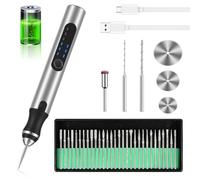 Euakee Penna Incisione Elettrica, Kit di Penna per Incisione Portatile Senza Fili, Strumenti per Incisione USB Ricaricabile, Mini Penna Incisore Multifunzionale per Gioielli In Legno, Vetro, Ceramica