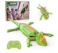 Euakee Ricaricabile Camaleonte Telecomandato, Geco Telecomandato con occhi a LED, Geco Interattivo, Lucertola Robot Giocattoli, Giocattolo per Bambini e Bambine, 4+ Anni (A)